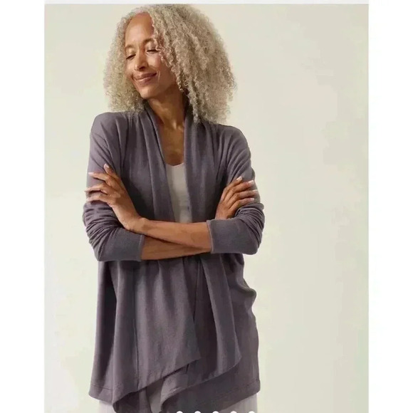Athleta Pranayama Restore Wrap Cardigan Sweater Top Plum Dark Purple Size S - Picture 1 of 2